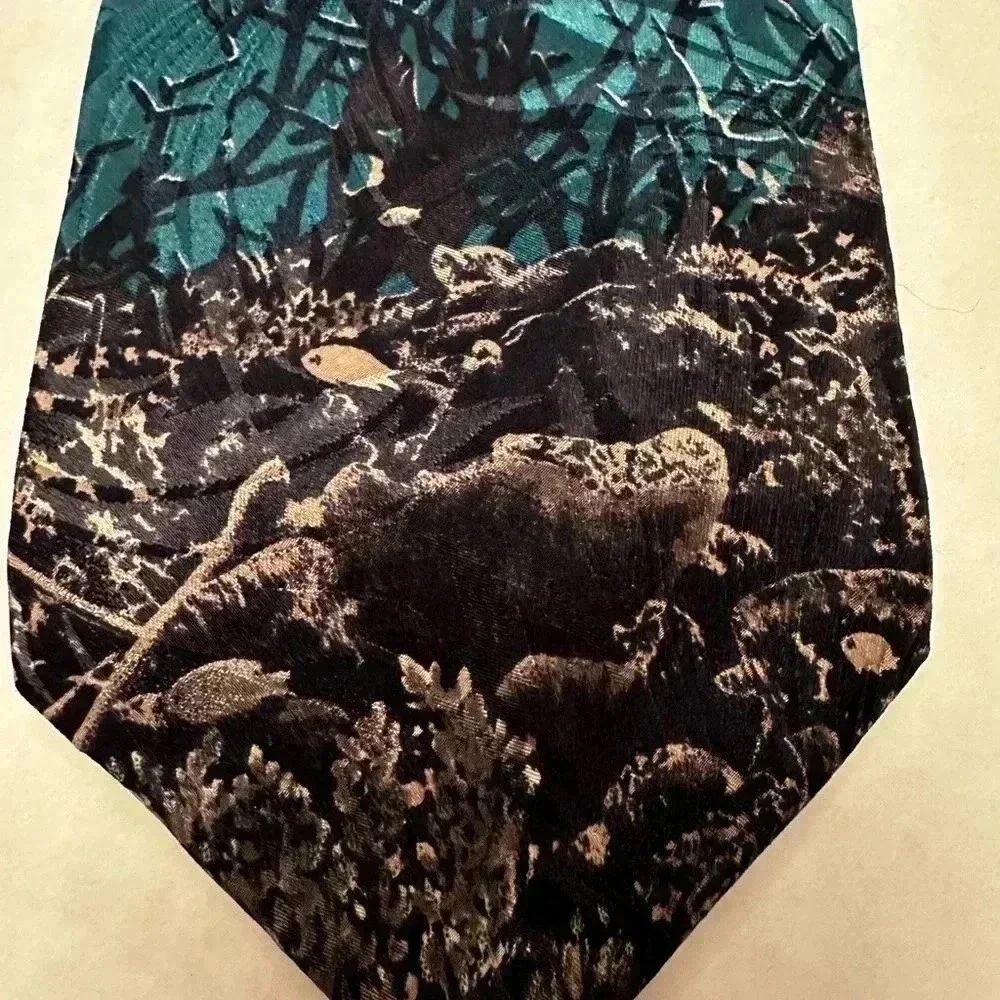 Endangered Species Orca Whale/Ocean Silk Tie‎